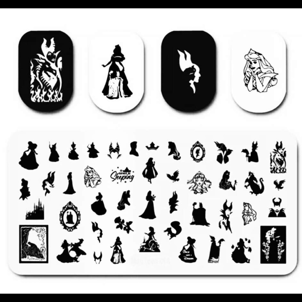 High-Quality Stainless Steel Disney’s Sleeping Beauty Nail Stamping Plate